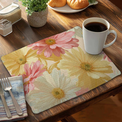 Sunlit Daisy Dream Braided Placemat | Stylish Home Decor
