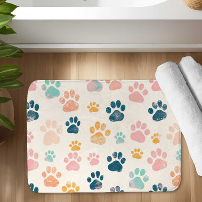 Cute Paws Pink Bath Mat - Stylish Home Decor Accessory