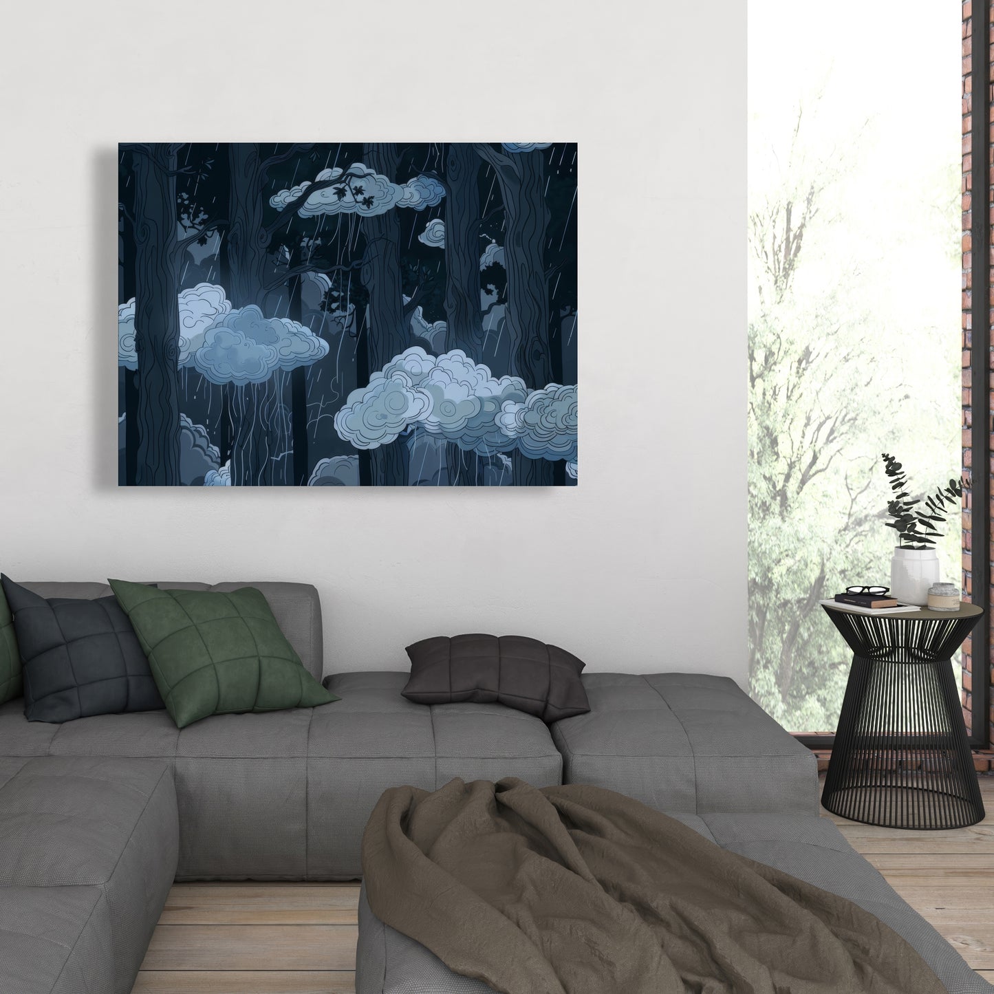 Sneeky Clouds - Gray Canvas for Stylish Home Decor