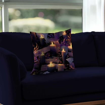 Oreiller décoratif en sergé polyester « Murmures à la lueur des chandelles »