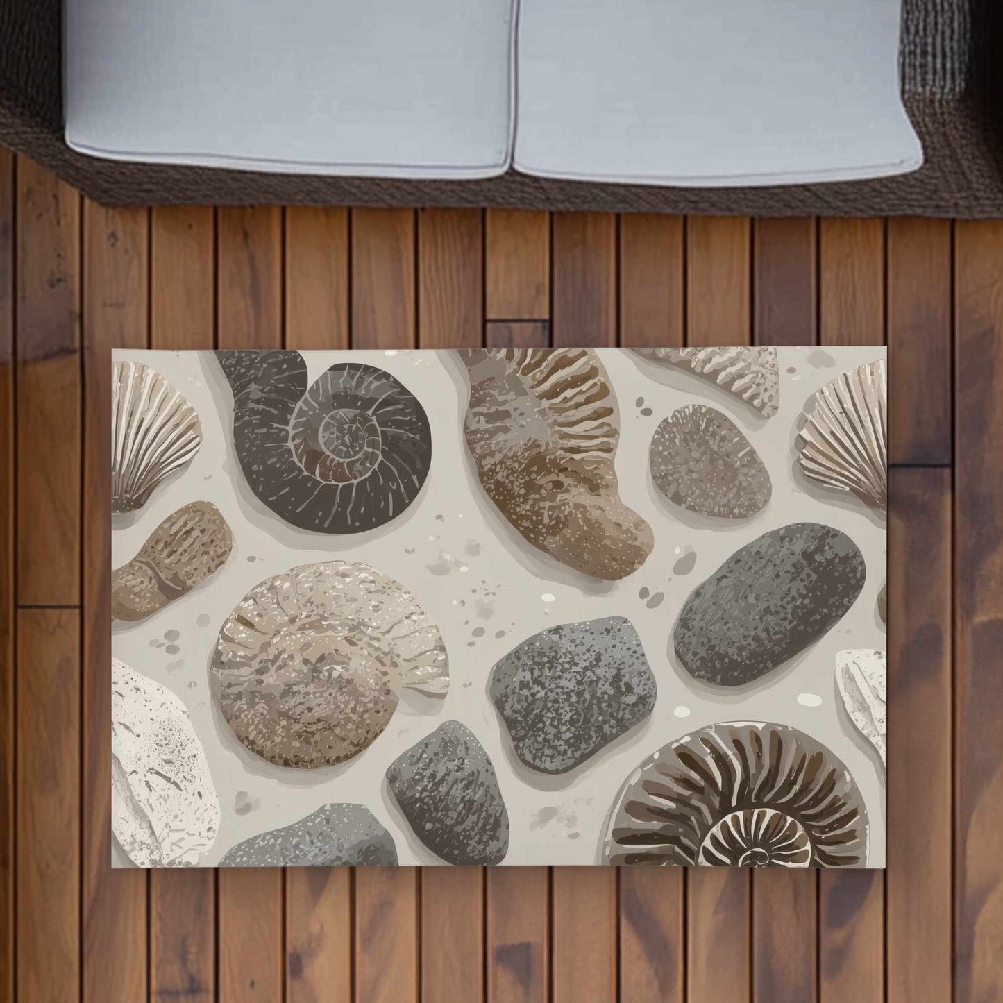 Tapis d'extérieur intemporel Fossil Flow | Décoration intérieure élégante