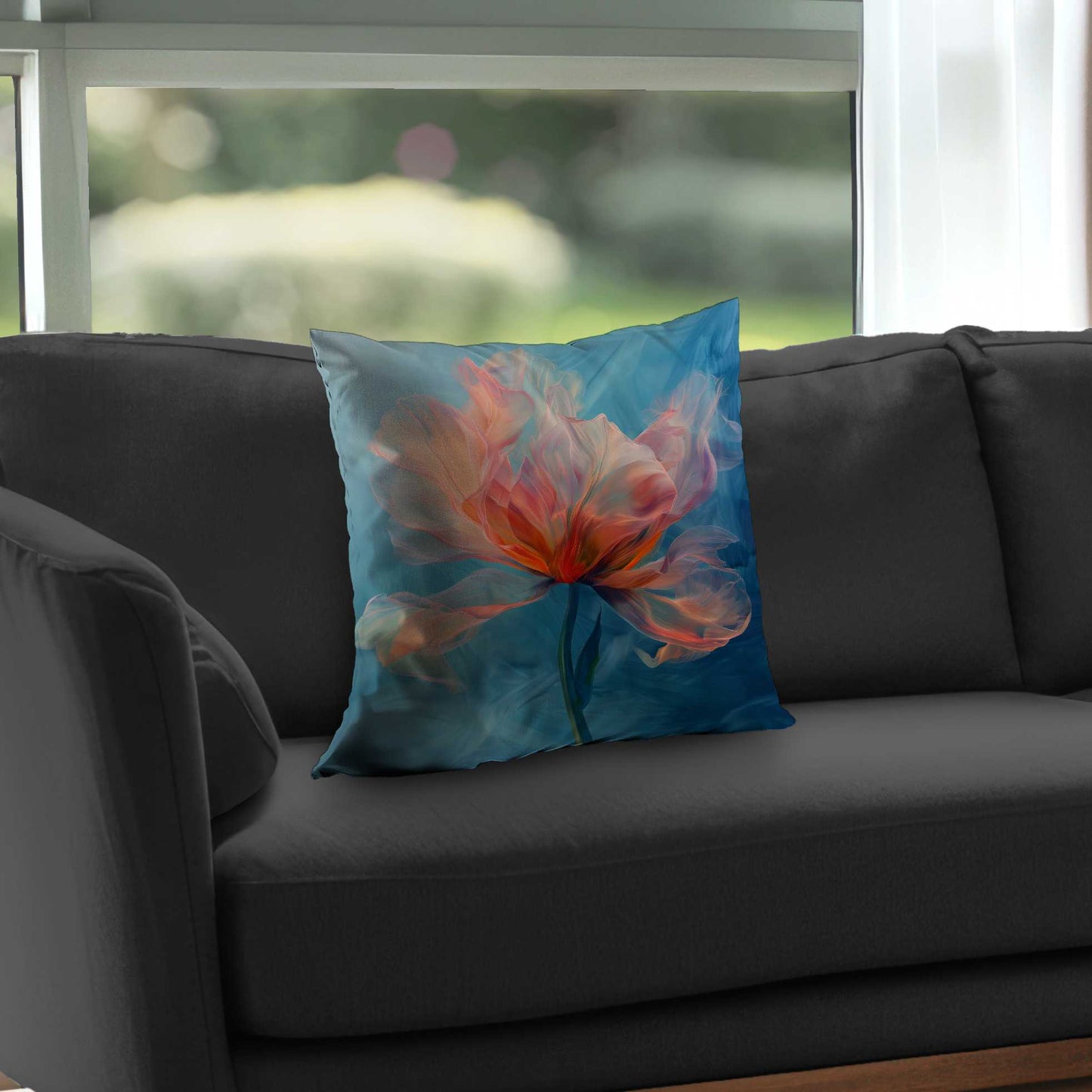 Coussin décoratif en sergé de polyester mélangé - Accessoire de décoration élégant pour la maison