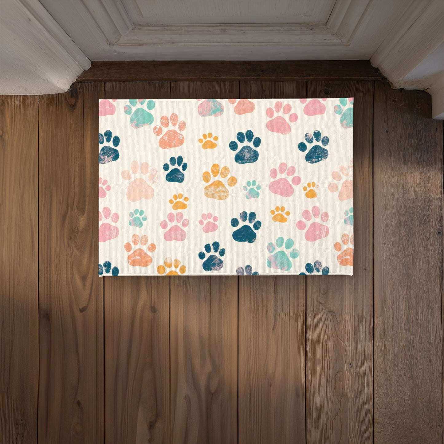 Cute Paws Blue Indoor Outdoor Door Mat | Decor Essentials