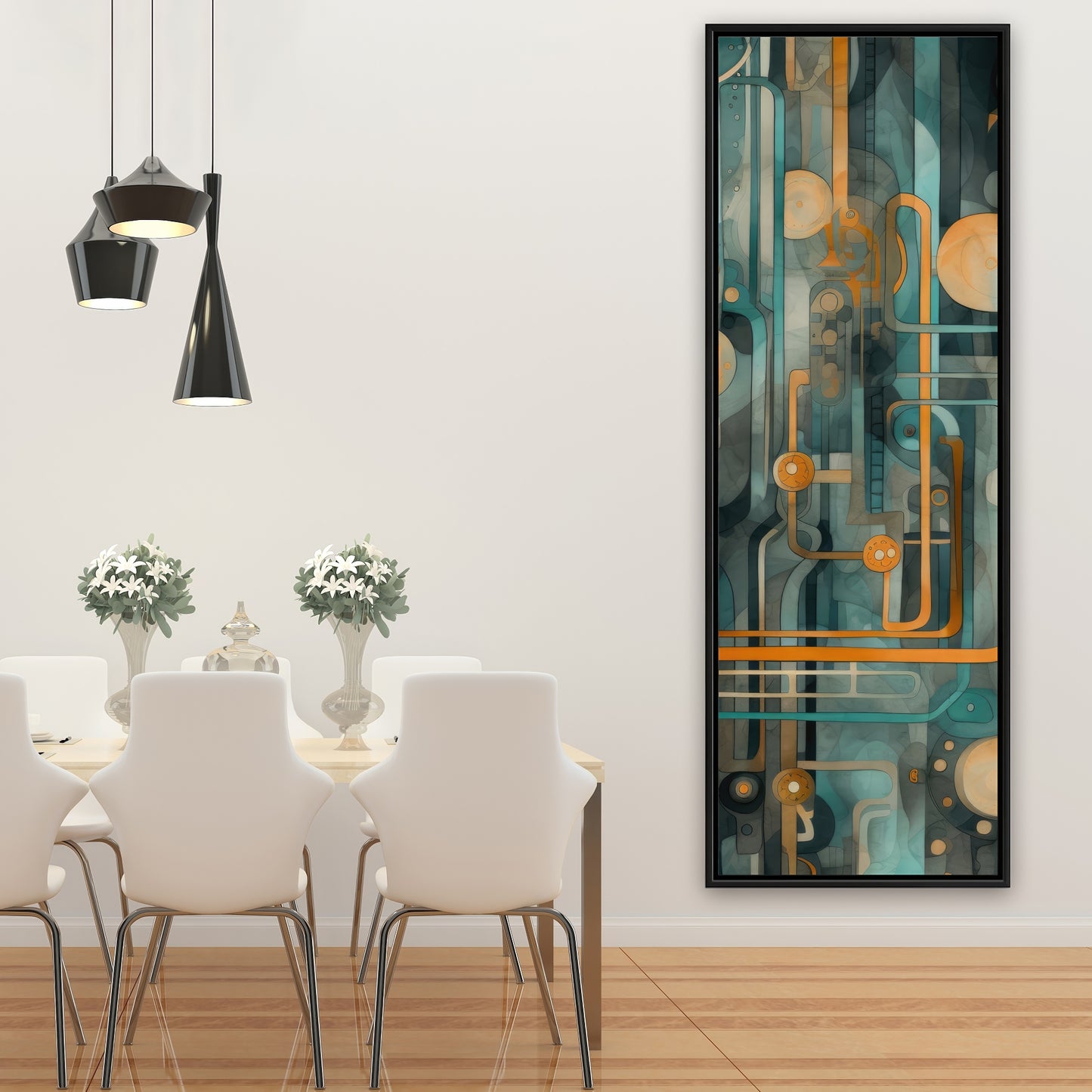 Astrological machinery - Framed Canvas - Print on demand