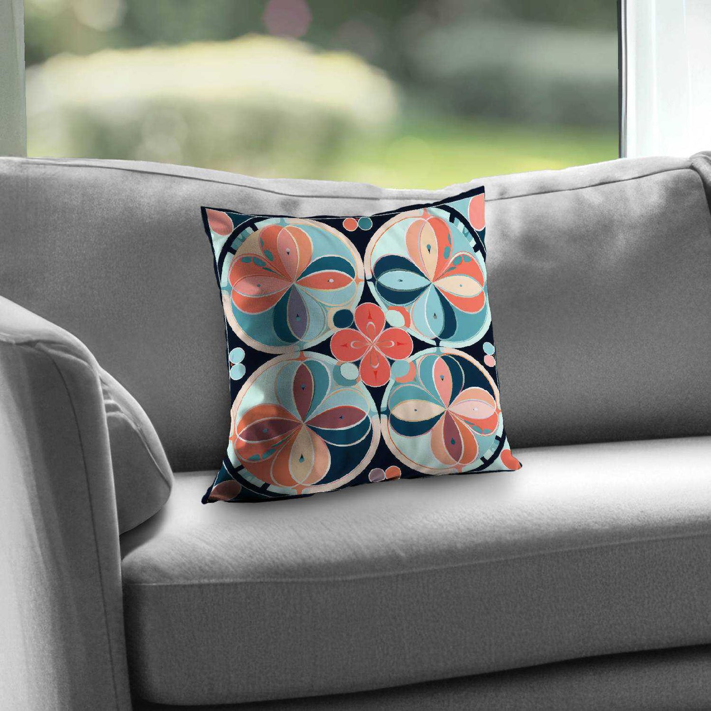 Pastel Mandala Poly Twill Throw Pillow | Home Decor Accent