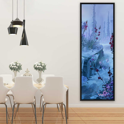 Valley of Ice - Gray Framed Canvas for Elegant Home Decor