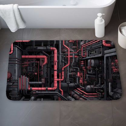 Tubular Nightmare Red Bath Mat | Stylish Home Decor Accent