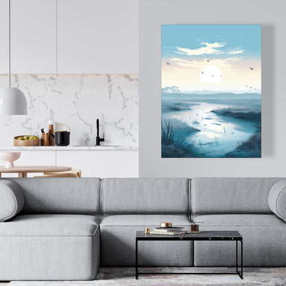 The Marsh - Blue Canvas Art for Stylish Home Decor
