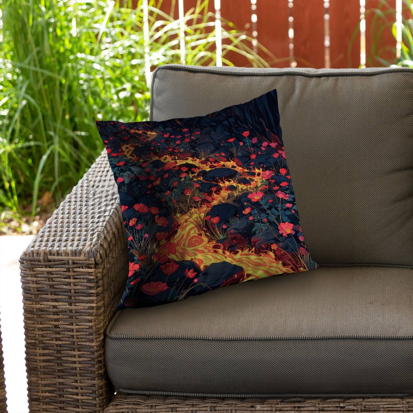 Dodging nature - Throw pillow - Print on demand