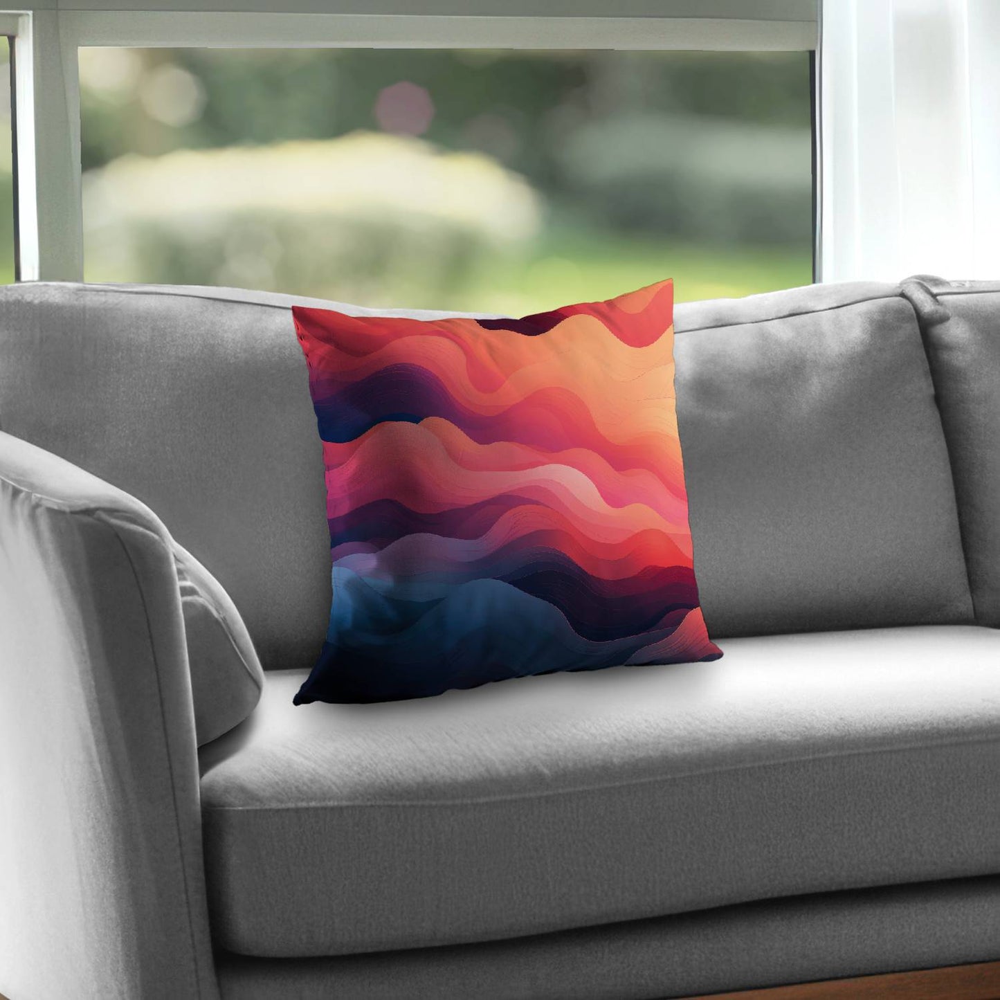 Coussin décoratif en sergé de polyester effet fumée | Décoration élégante