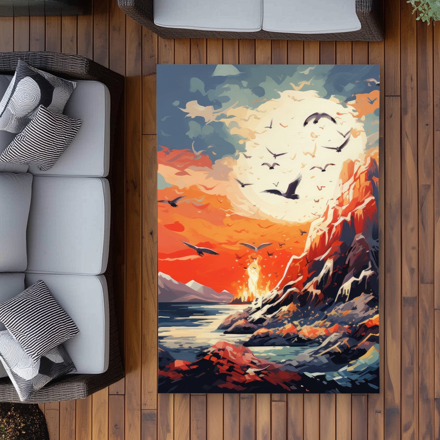 Towards Danger Gray Outdoor Area Rug | Stylish Home Decor