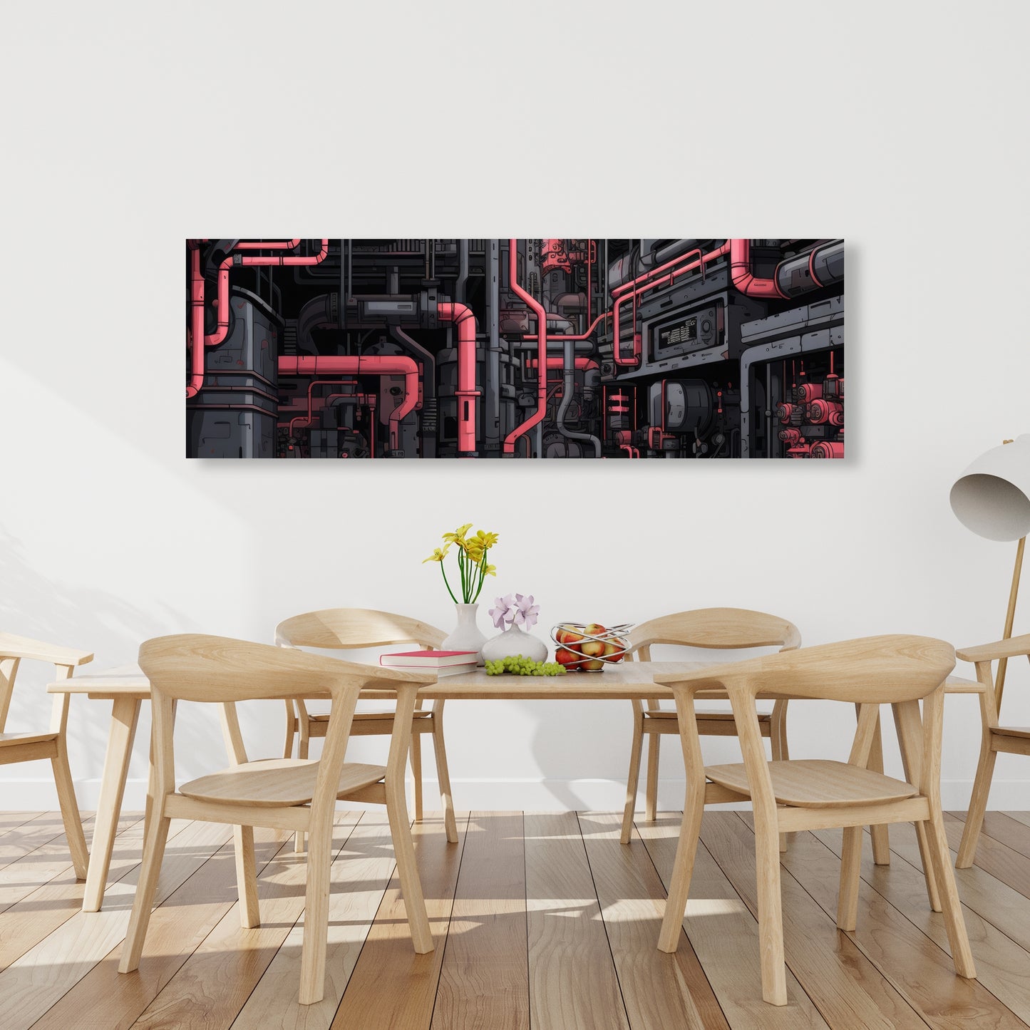 Tubular Nightmare - Gray Canvas Art for Home Decor