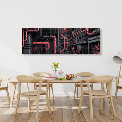 Tubular Nightmare - Gray Canvas Art for Home Decor
