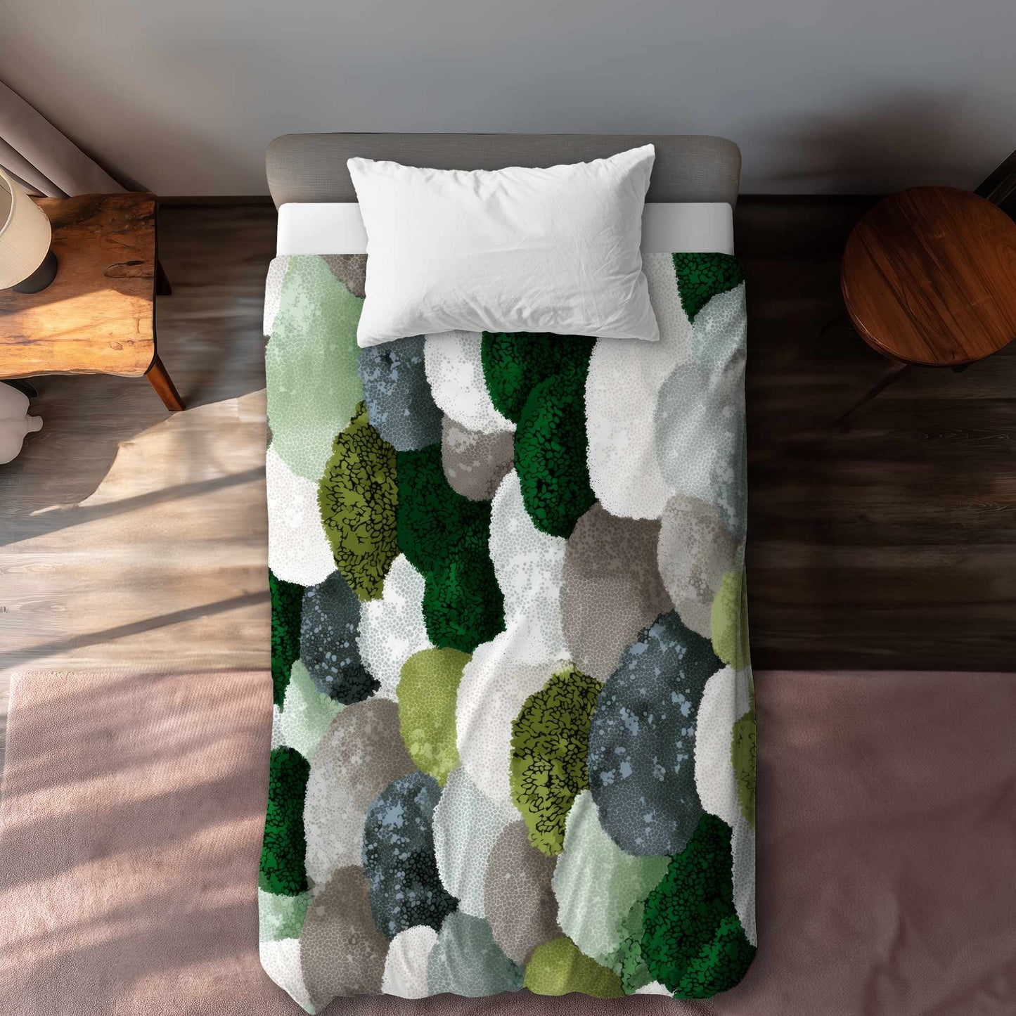 Housse de couette en galets moussus | Linge de lit décoratif et confortable