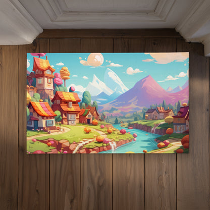 Sweet Town Purple Indoor Outdoor Door Mat | Home Decor