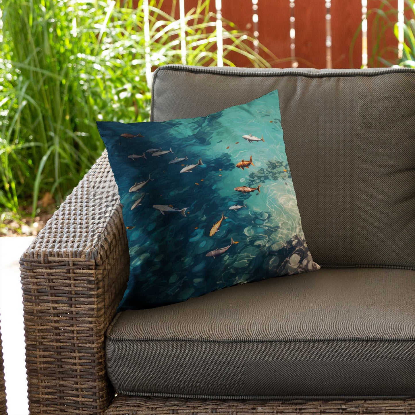 Swim Ahead Poly Twill Throw Pillow Insert for Home Decor