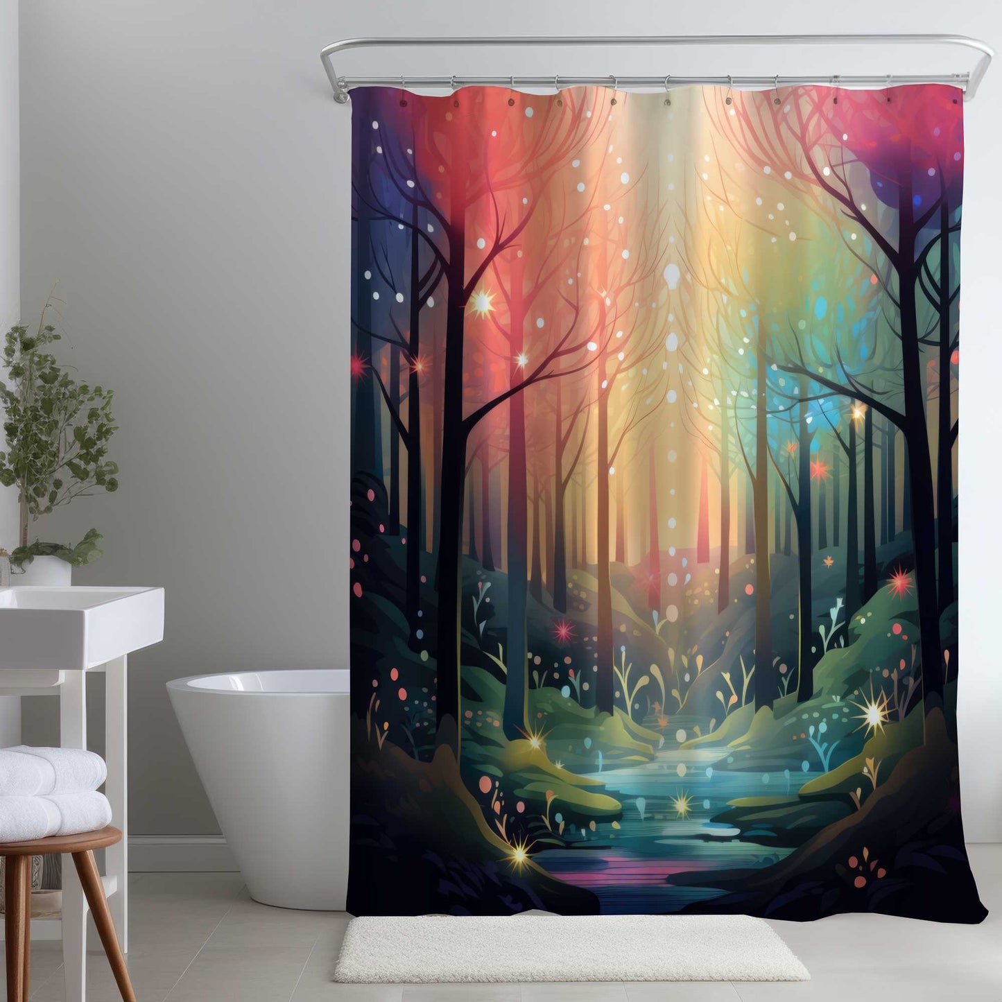 Rideau de douche Forêt Enchantée - Décoration Intérieure Magique