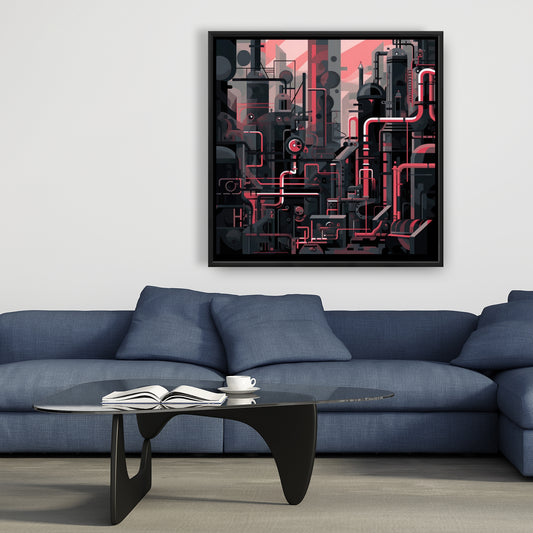 Industrial empire - 36"x36" Framed canvas