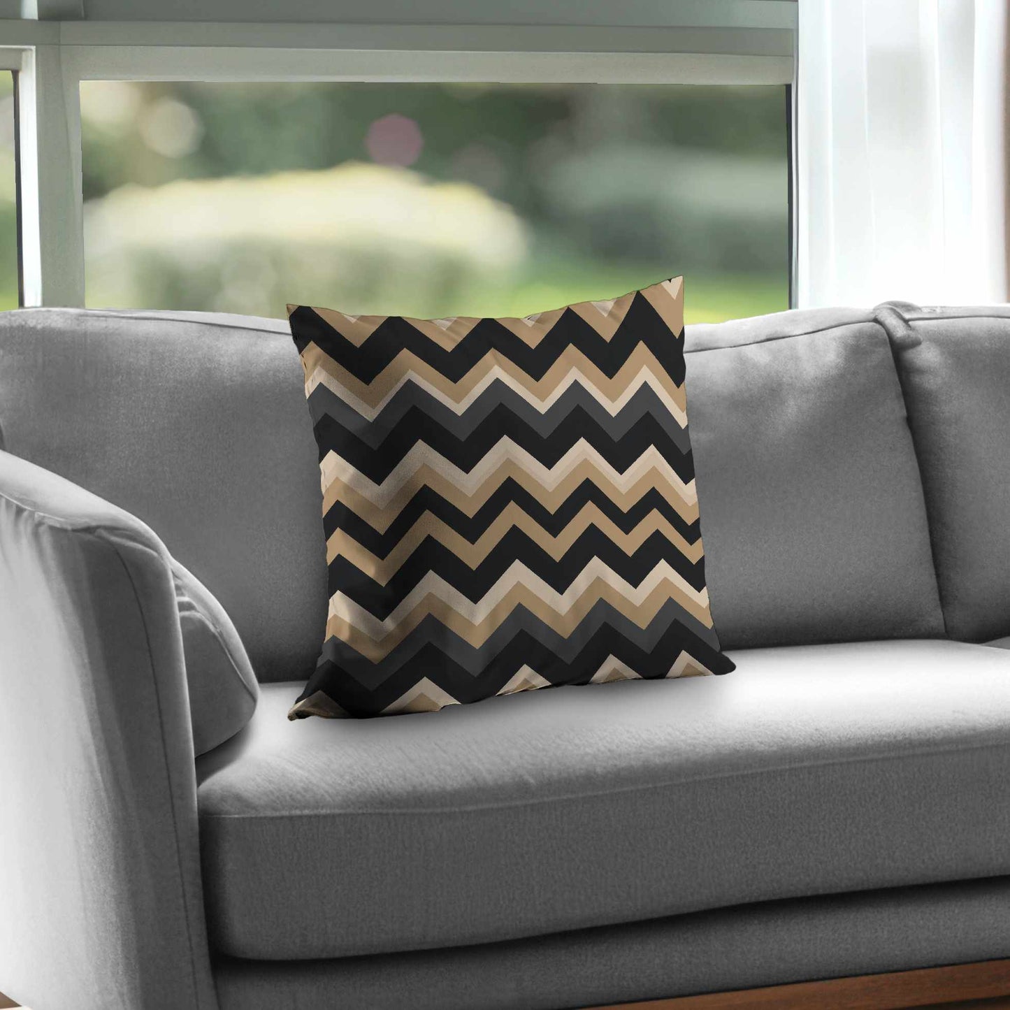 Earth Tone Waves Poly Twill Throw Pillow - Home Decor Accent