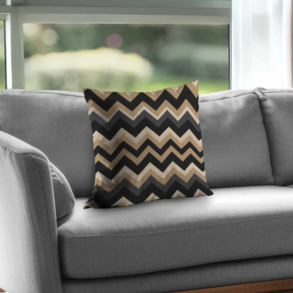 Earth Tone Waves Poly Twill Throw Pillow - Home Decor Accent