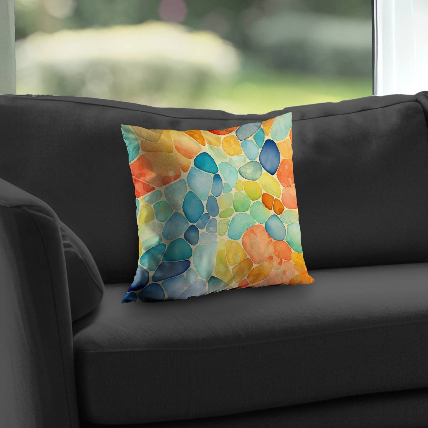 Coussin décoratif en sergé de polyester à motifs Blobs | Accessoire de décoration élégant pour la maison