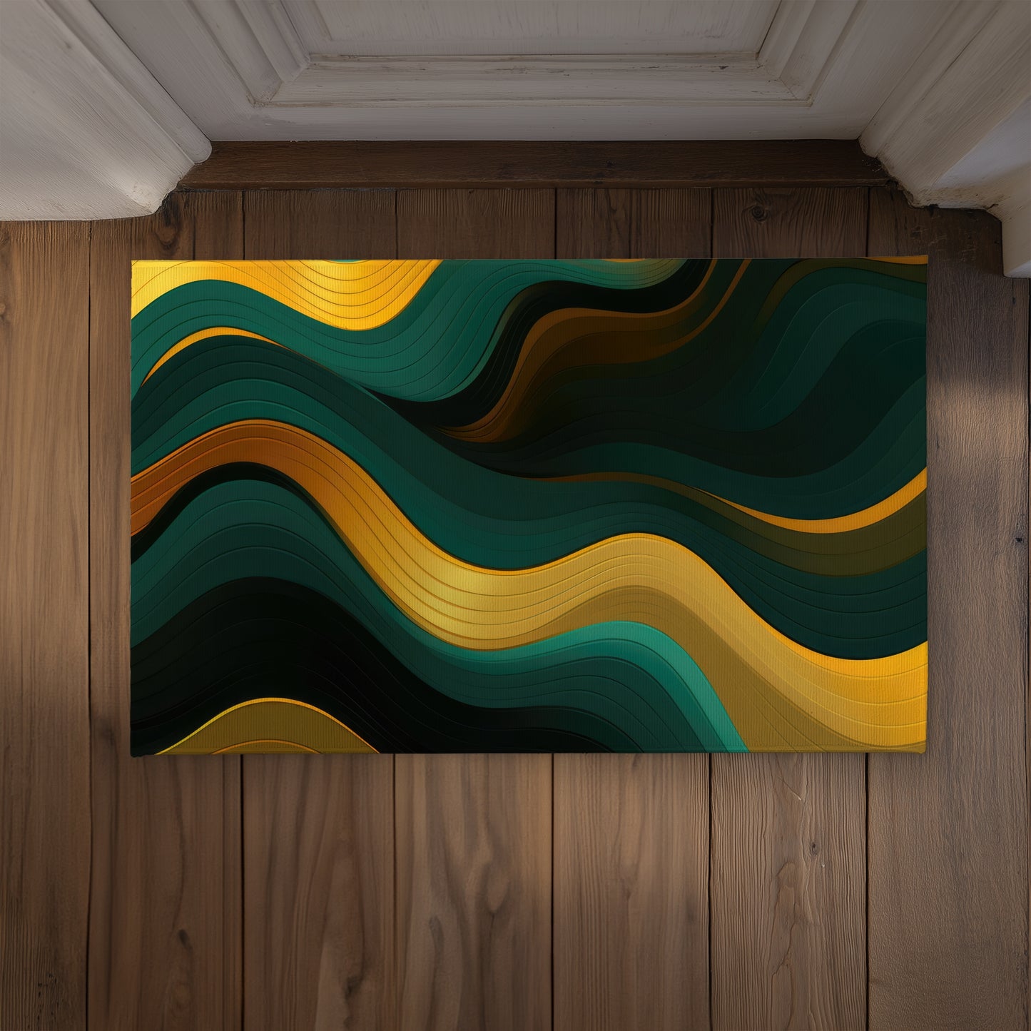 Golden Harmony Indoor Outdoor Door Mat - Stylish Home Decor