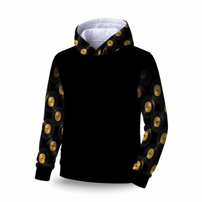 Sweat à capuche sans manches à motif cercles dorés