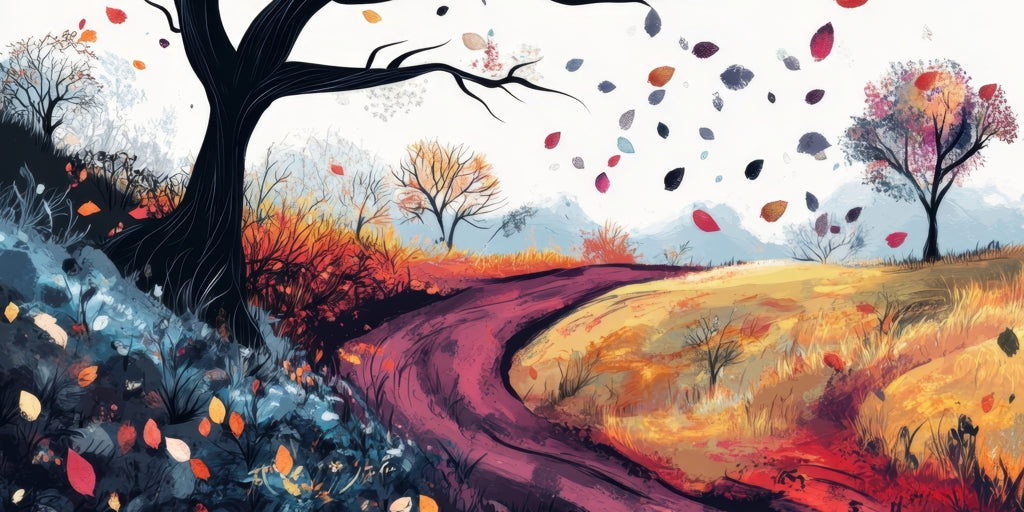 Blowing Leaves - White Desk Mat for Stylish Home Decor