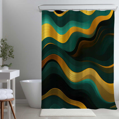 Rideau de douche Golden Harmony | Accent de décor élégant pour la maison