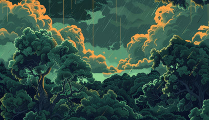 Drops Green Indoor Outdoor Tablecloth for Home Decor