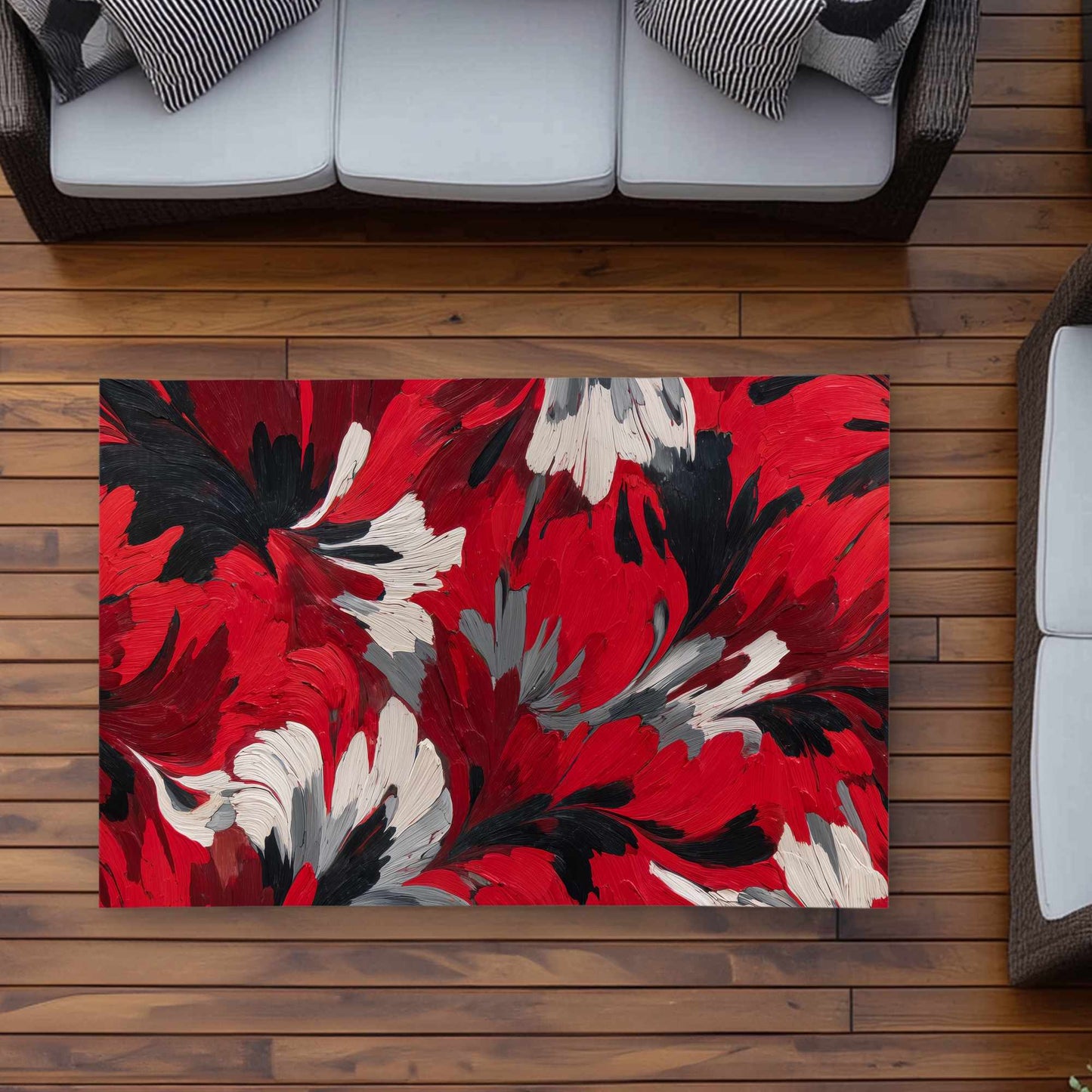 Tapis d'extérieur Red Flow | Tapis de décoration élégant