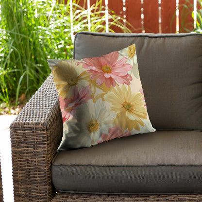 Sunlit Daisy Dream Poly Twill Throw Pillow - Home Decor