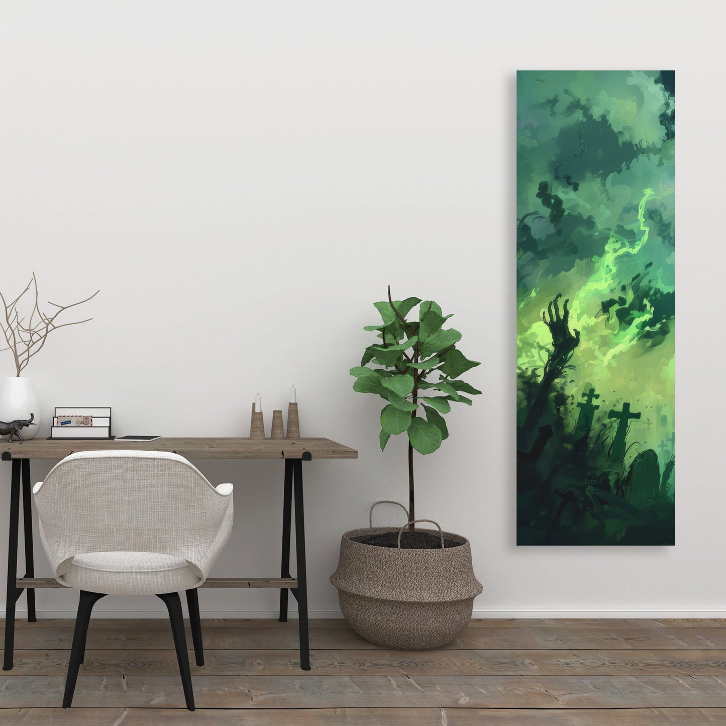 Reaching Hell - Black Canvas Home Decor Art for Modern Spaces