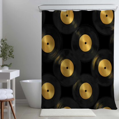 Golden Groove Circles Shower Curtain | Stylish Home Decor