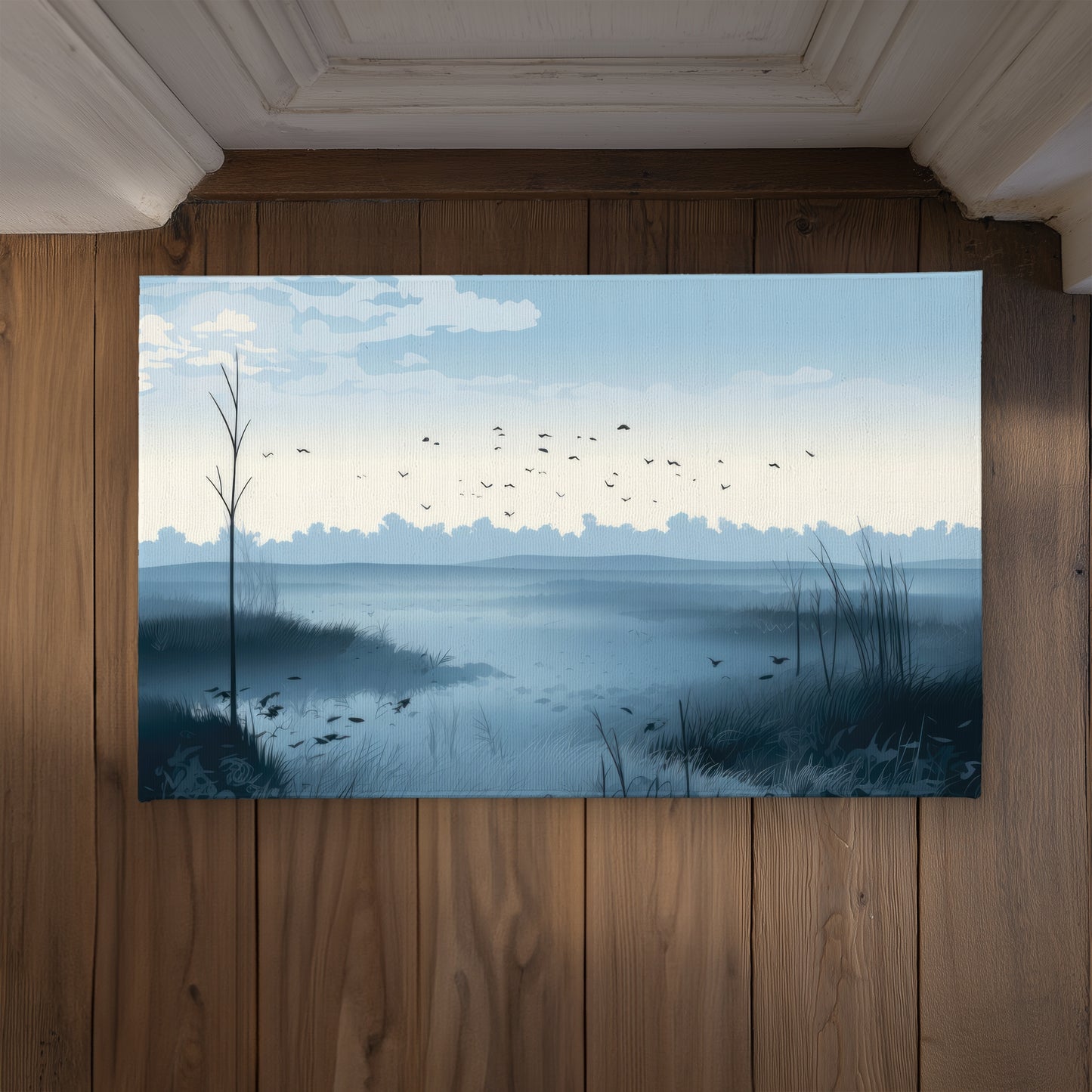 Evening Marsh Blue Indoor Outdoor Door Mat - Home Decor