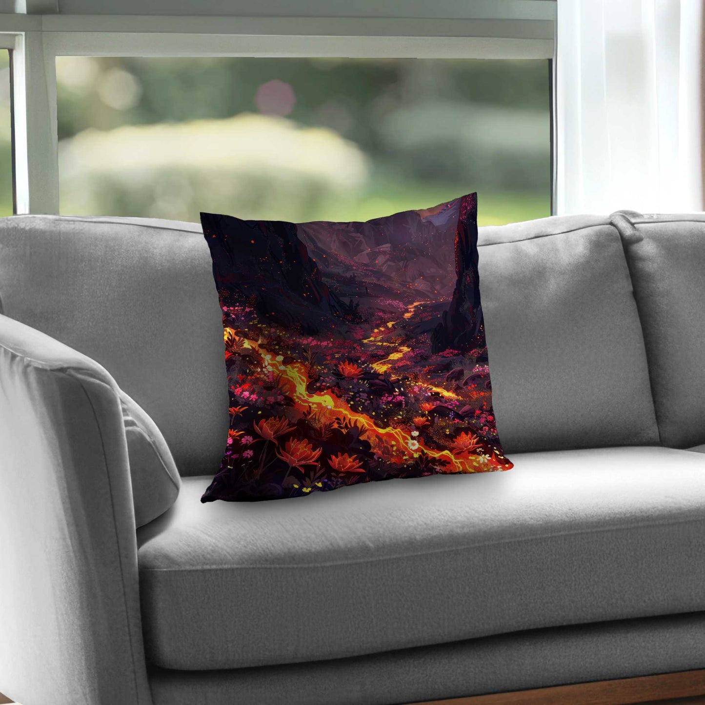 Coussin décoratif en sergé de polyester Bloom and Eruption - Décoration intérieure