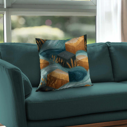 Oreiller décoratif en sergé polyester Golden Harvest Flow