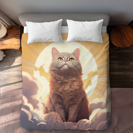 Intangible Purr White Duvet Cover | Elegant Home Decor