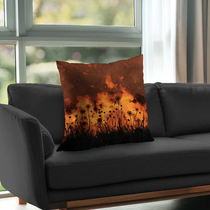 Ablaze Poly Twill Throw Pillow - Stylish Home Decor Accent