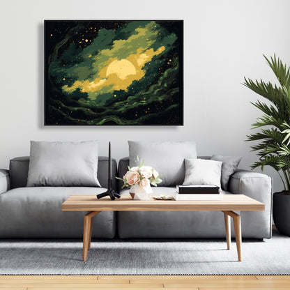 Cloudy Star - Black Framed Canvas for Home Decor | Stylish Art