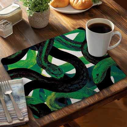 Emerald Coil Dance Braided Placemat | Stylish Home Decor