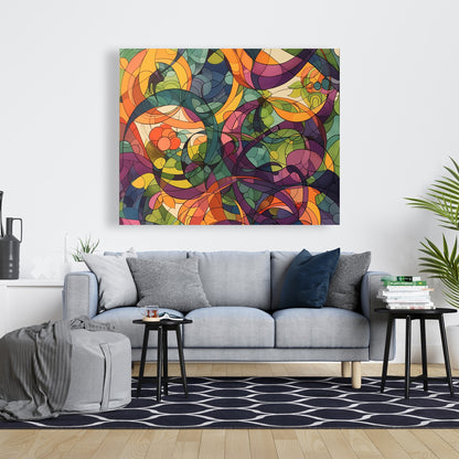 Converge - Purple Canvas Wall Art for Home Decor