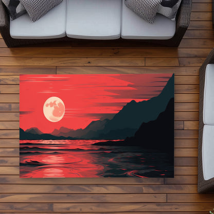 Bloody Tides Red Outdoor Area Rug - Stylish Home Decor
