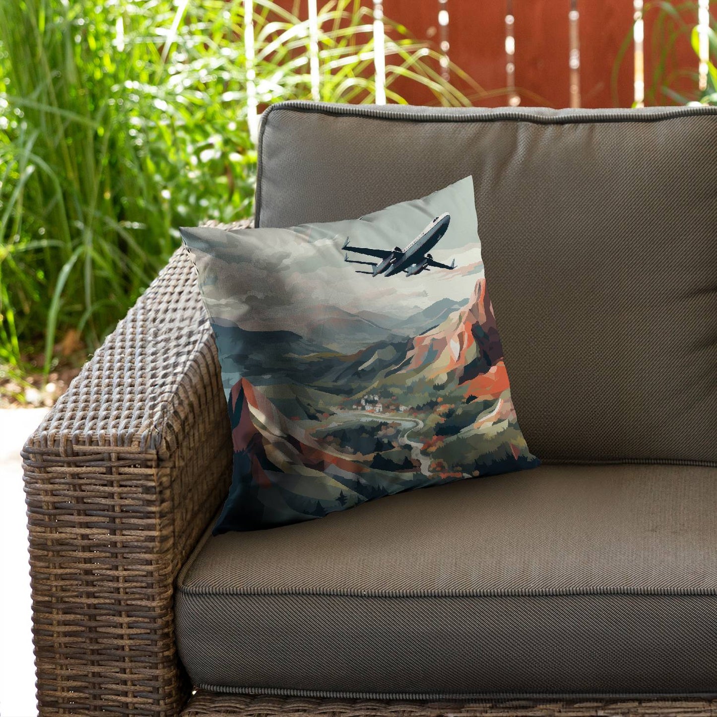 Shallow flight - Throw pillow - Print on demand