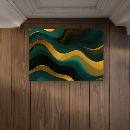 Golden Harmony Turquoise Indoor Outdoor Door Mat | Home Decor