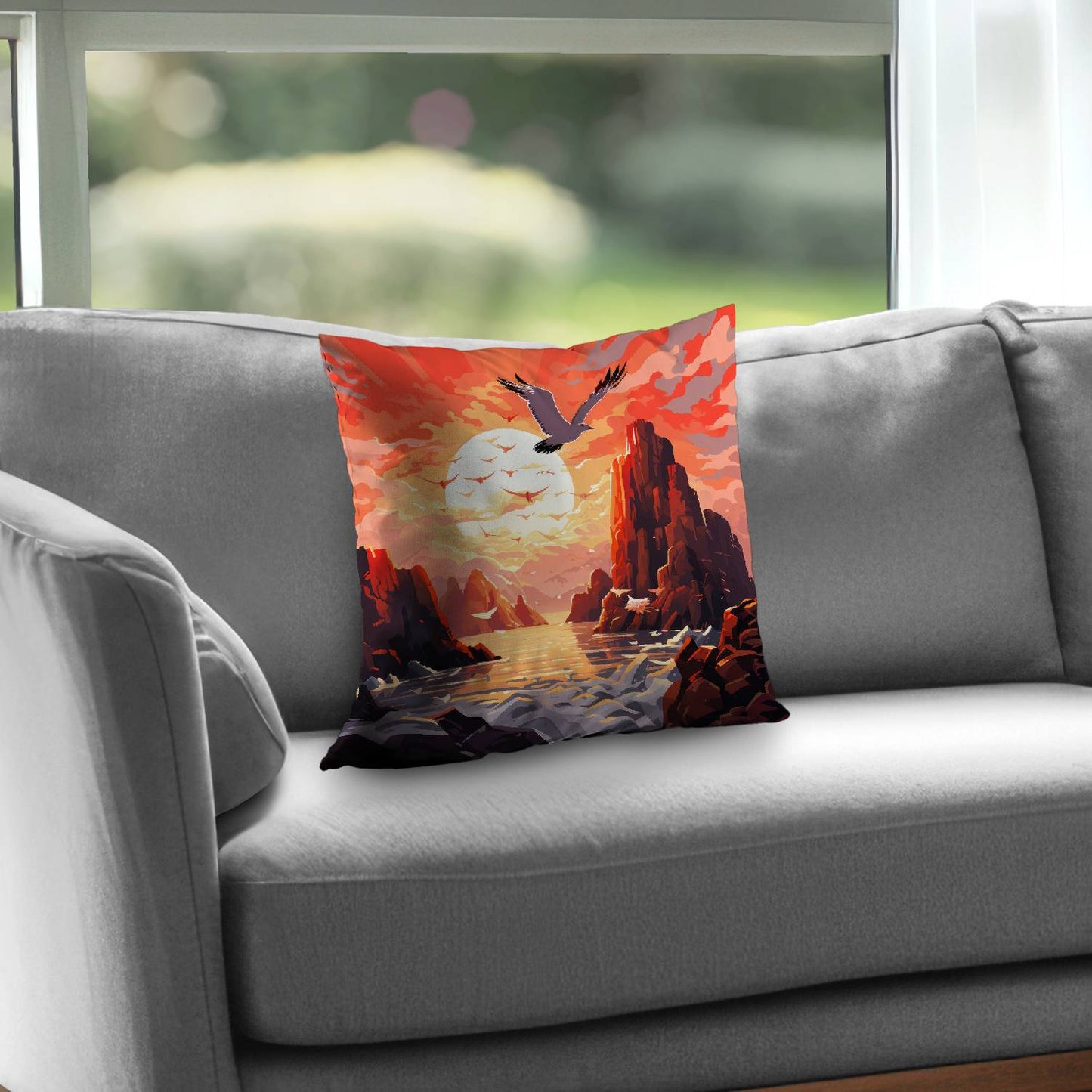 Coussin décoratif en sergé de polyester Isles of Omen - Décoration d'intérieur élégante