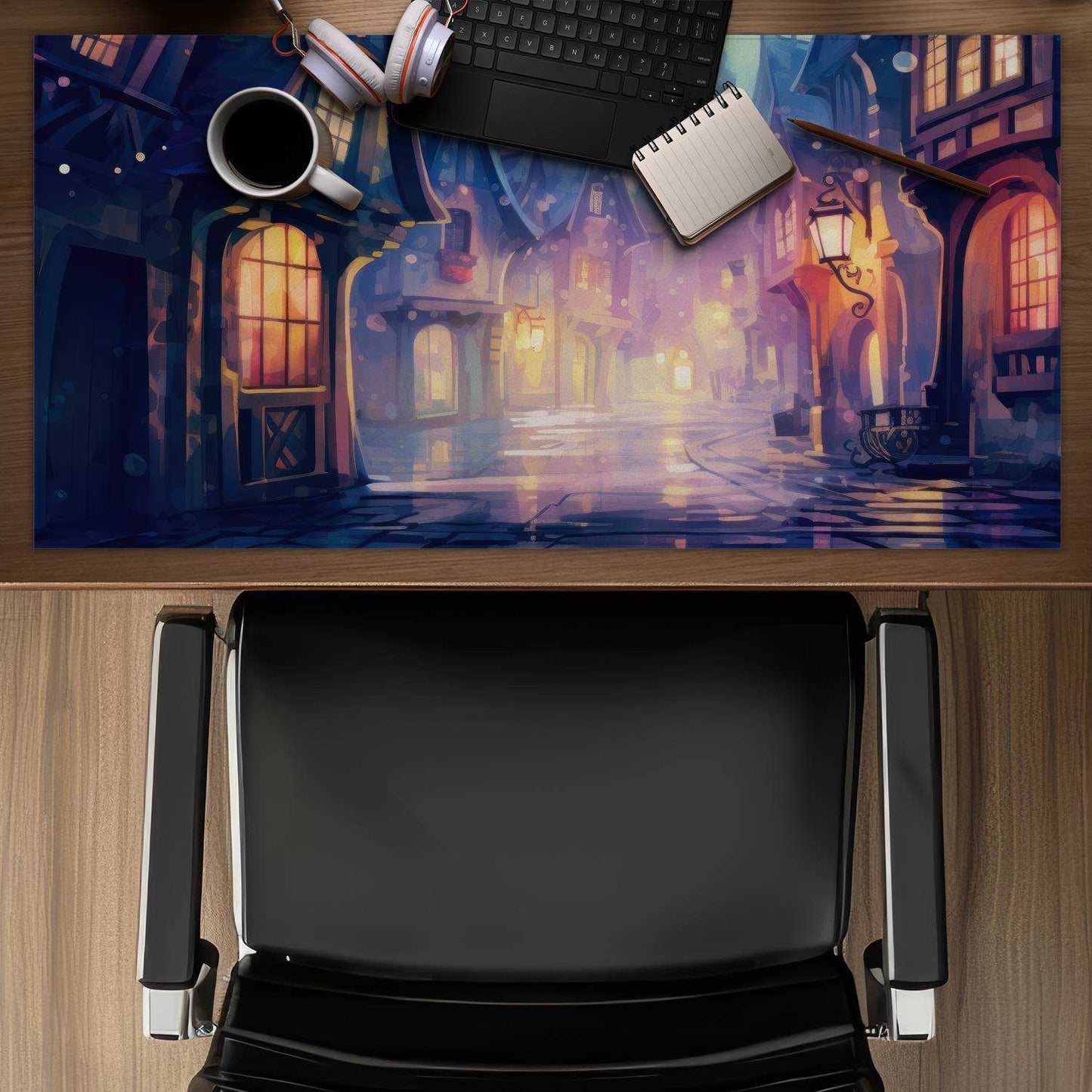 Bubble ville White Desk Mat | Stylish & Functional