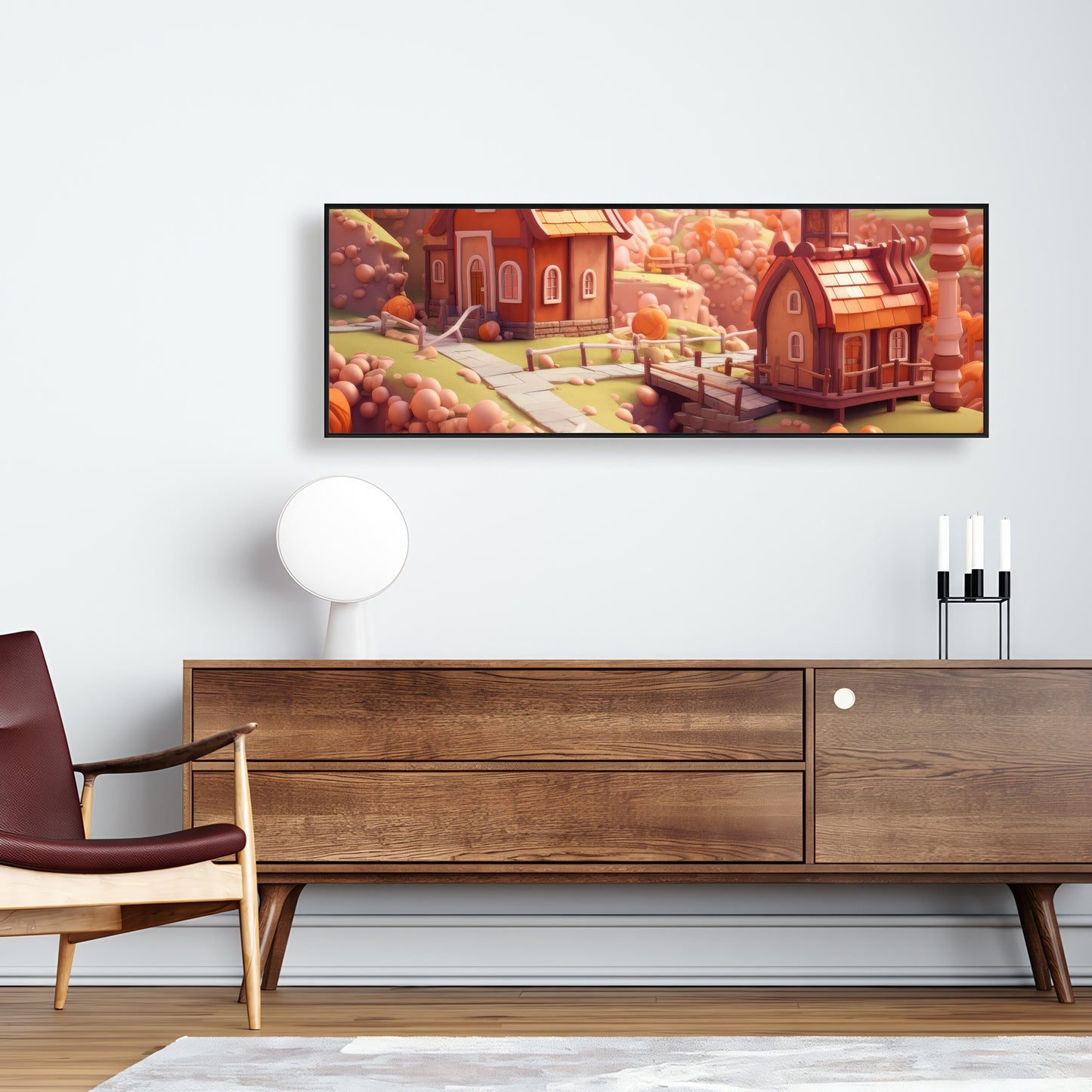 Toy town - Framed Canvas - Print on demand