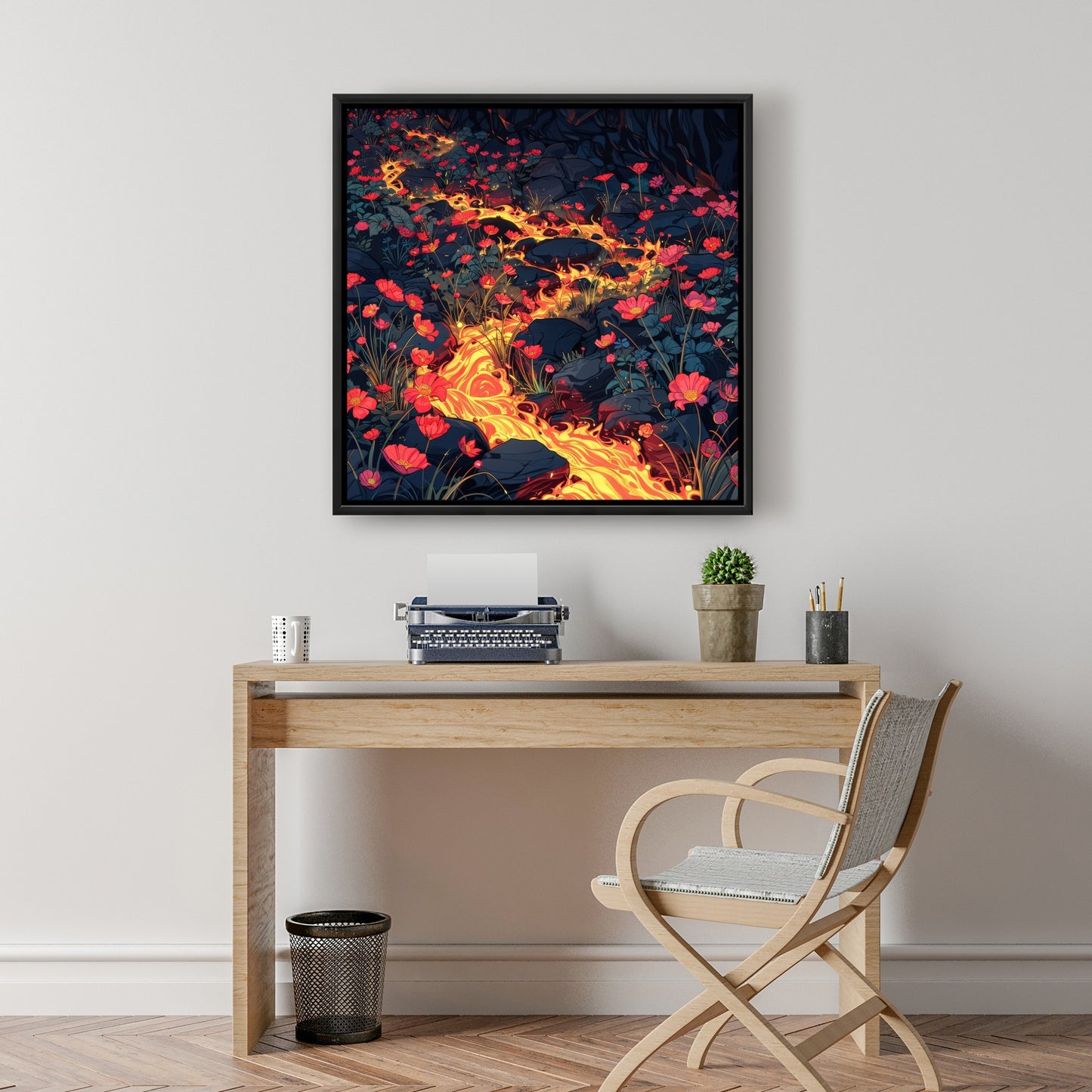 Dodging nature - 36"x36" Framed canvas