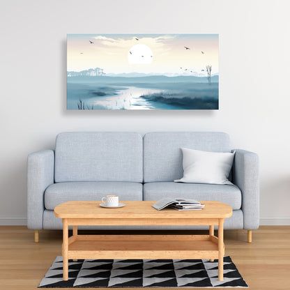 The Marsh - Blue Canvas Art for Stylish Home Decor